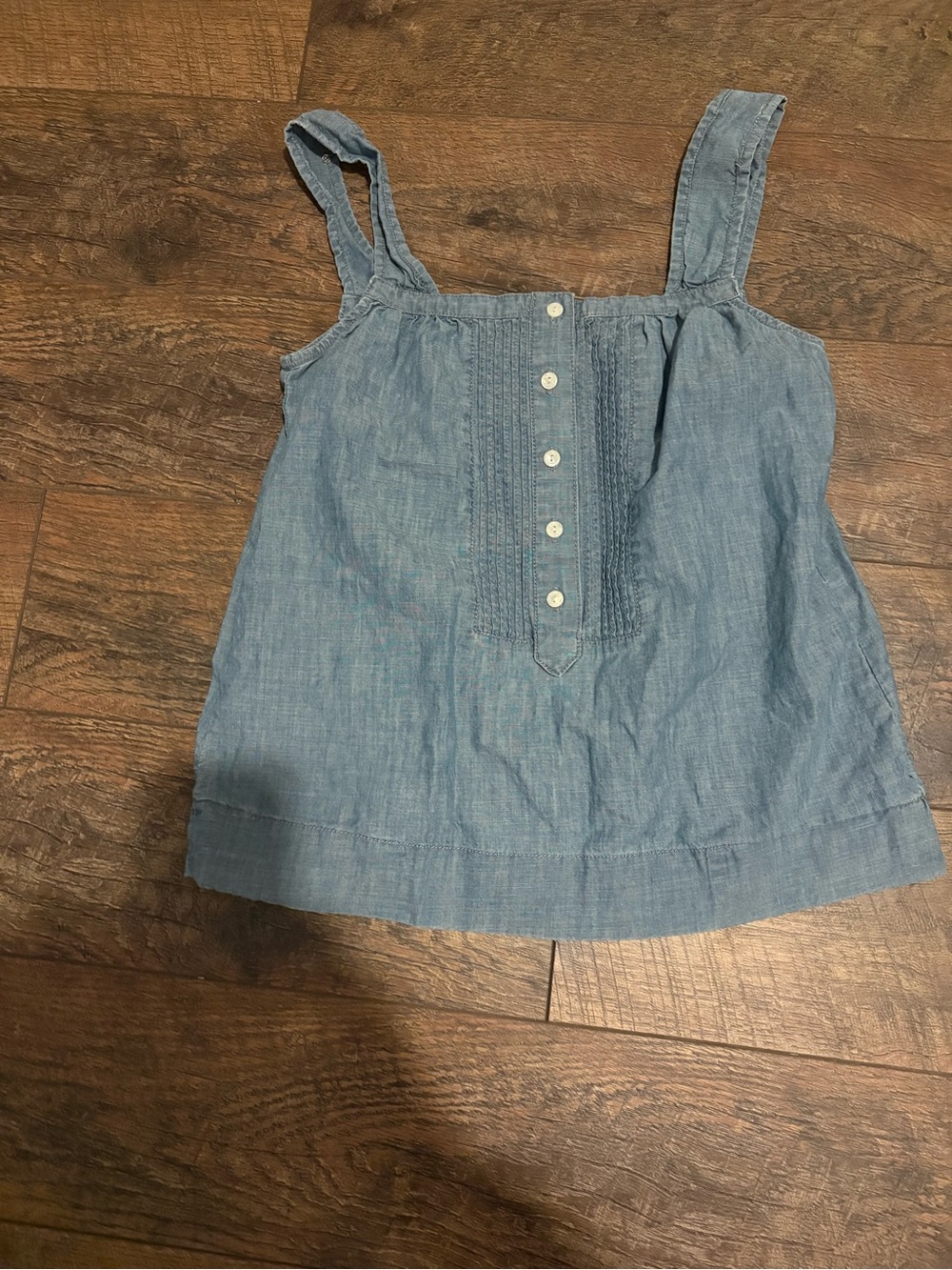 J.Crew Chambray Pintuck Button-Front Tank Top - Size 4